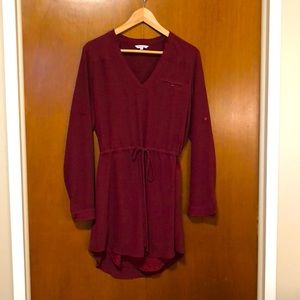 Burgundy Cinch Waist Naked Zebra Dress